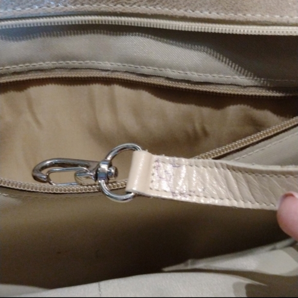 Longchamp beige all leather shoulder tote baggorgeous vintage longchamp bag tex - Picture 4 of 9